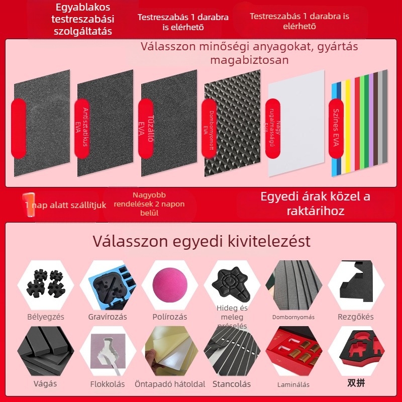 EVA hab belső párnázat szerszámtartó dobozhoz – integrált egydarabos formázás, testreszabható belső párnázat