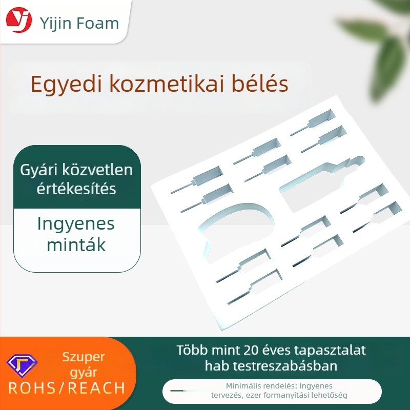 Személyre szabott fehér EVA hab belső tálca kozmetikai csomagoláshoz gravírozott kivitel