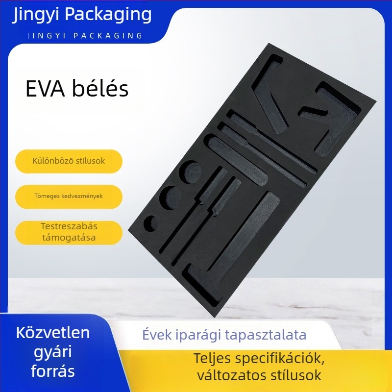 EVA hab belső párna, magas sűrűségű ütésvédelmet és precíziós kivágott hornyokat kínál elektronikai termékek csomagolásához