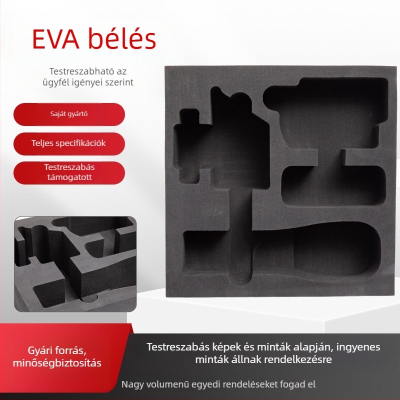 EVA habból készült gravírozott ékszerdoboz megvastagított deformáció elleni belsővel és belső EVA tálcával