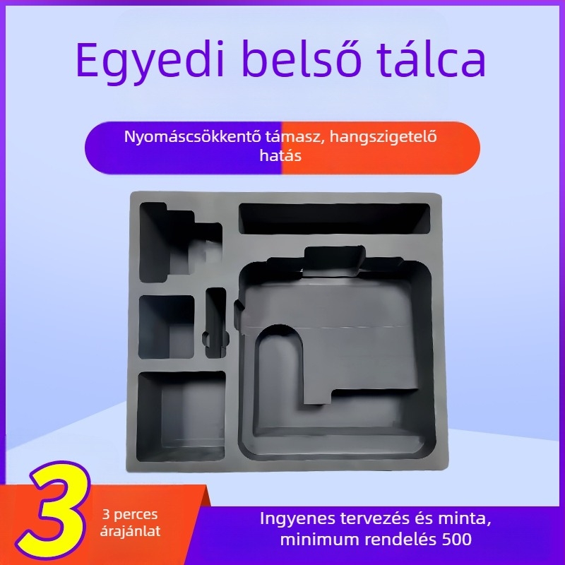 Fekete EVA belső burkolat csomagoláshoz, egyedi ütéscsillapító habbal