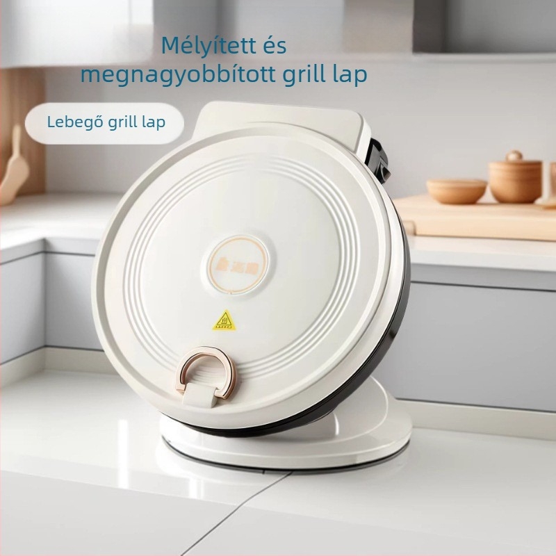 Elektromos palacsinta készítő és grill, dupla oldalú fűtés, többfunkciós készülék palacsintákhoz, mélyített, nagy méretű