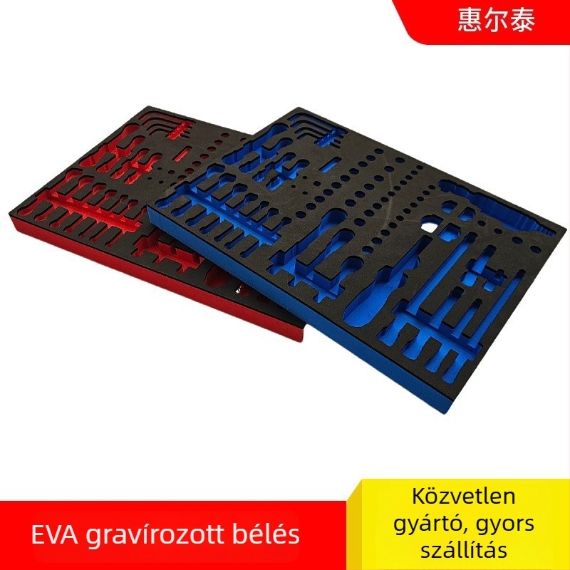 Antisztatikus EVA belső tálca integrált öntött tálcával és gravírozott EVA béléssel