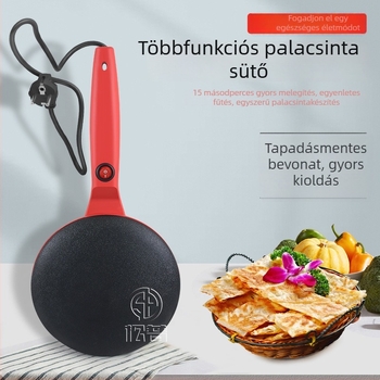 Többcélú háztartási palacsintasütő, elektromos, automata palacsinta készítő, kompakt kivitel, 25 cm átmérőig.