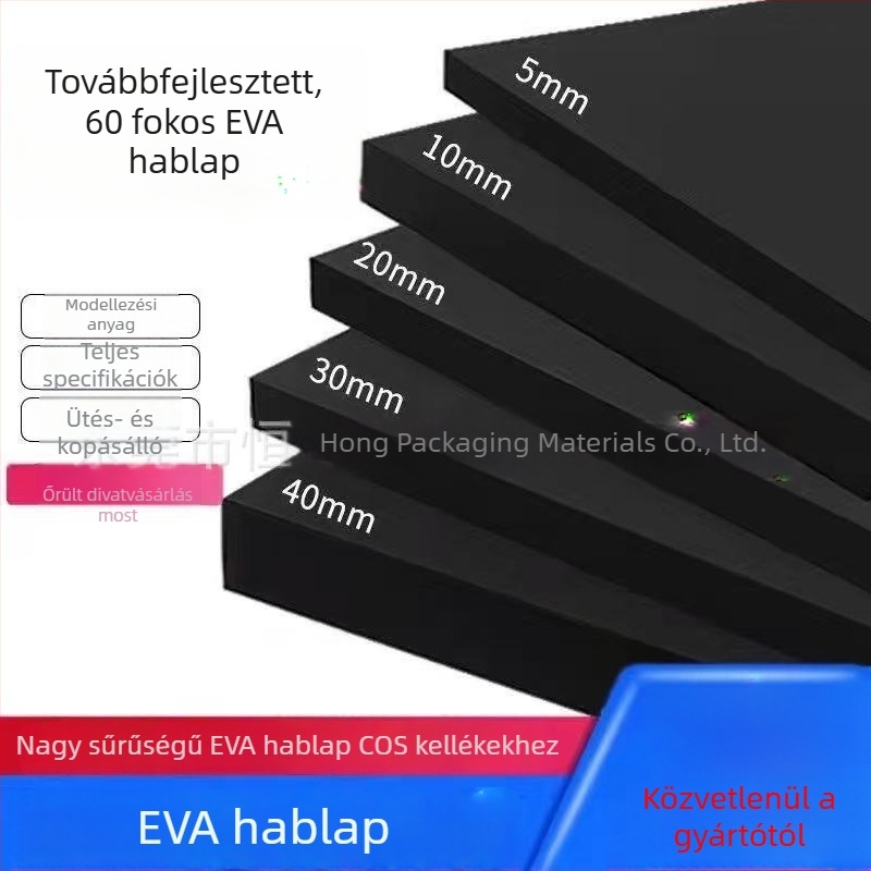 EVA hablap fekete-fehér belső habburkolattal, nagy sűrűségű belső tartó, kártyahely gravírozással, 60° merevség
