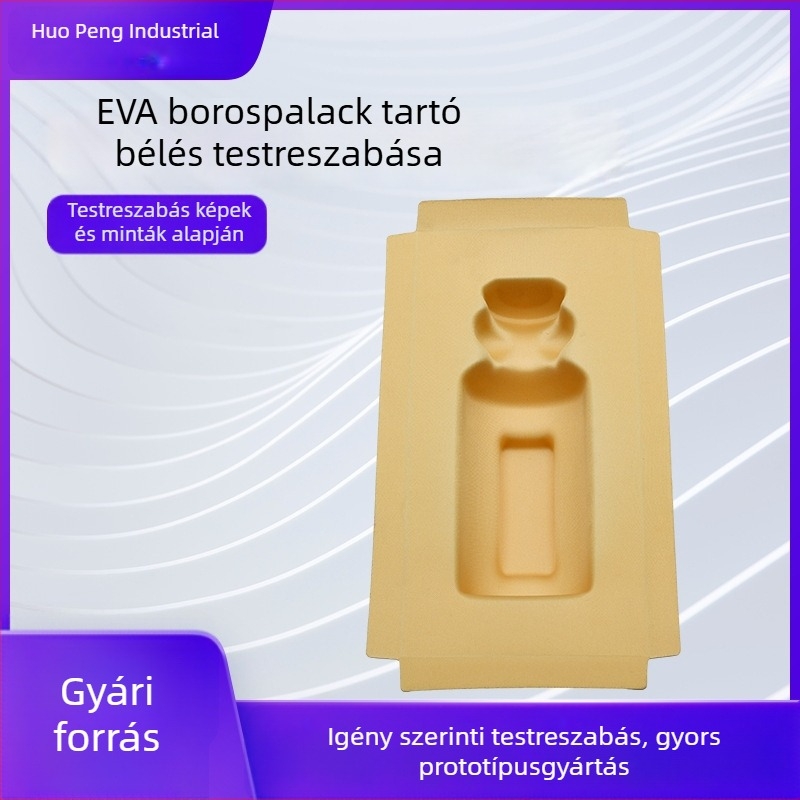 Személyre szabott EVA boros tálca belső bevonat, ütéscsillapító párnázás, belső tálca borhoz, meleg- és hidegnyomás, gravírozás és formázás, EVA csomagolóanyag