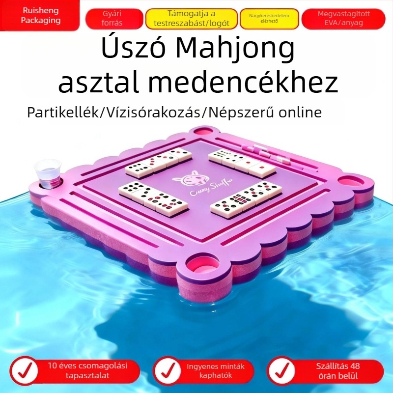Úszó EVA habból készült mahjongasztal, parti szó‑játékok, kártyák, egyedi EVA víztálca