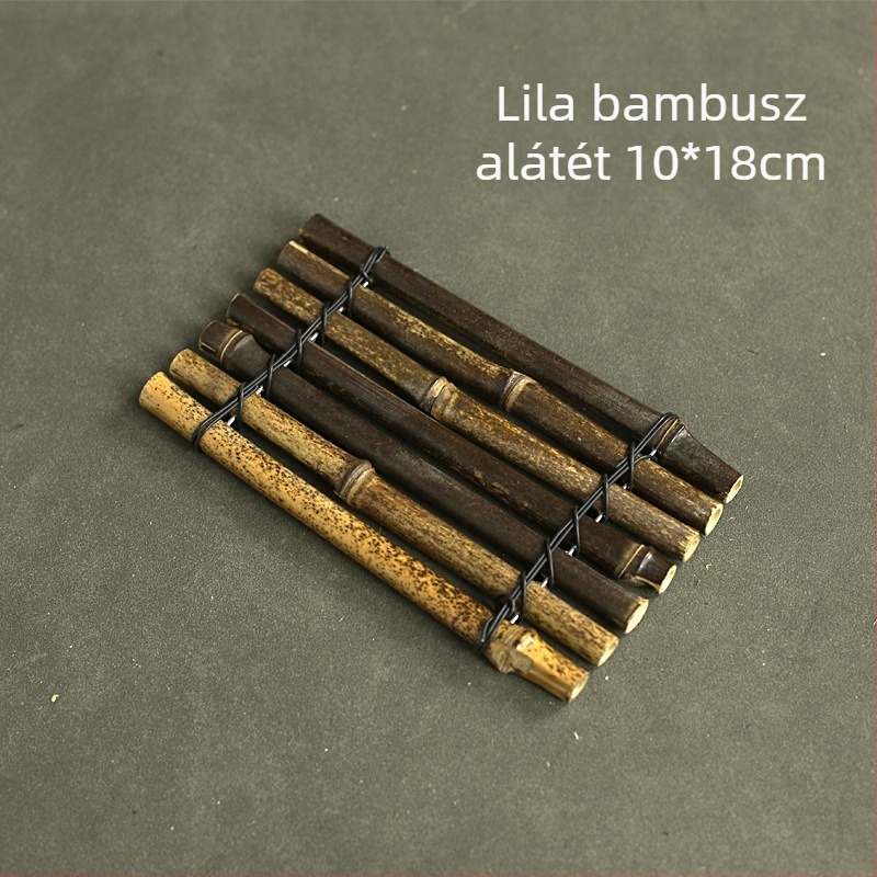 Lila bambusz poháralátét és hőszigetelő bambusz alátét tengeri ételekhez és grillhez, természetes lila bambusz dekoratív termék