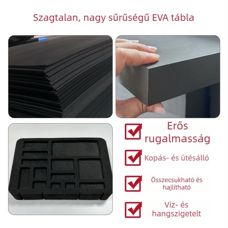 Színes EVA hab – nagy sűrűségű lapok, fekete-fehér, rekvizitekhez és cosplayhez, ütéscsillapító EVA hab