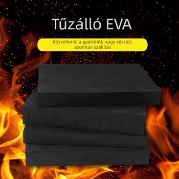 Fekete EVA hablap, nagy sűrűségű, tűzálló és hőálló, hátoldali ragasztóval Li-ion akkumulátor habpárnákhoz.