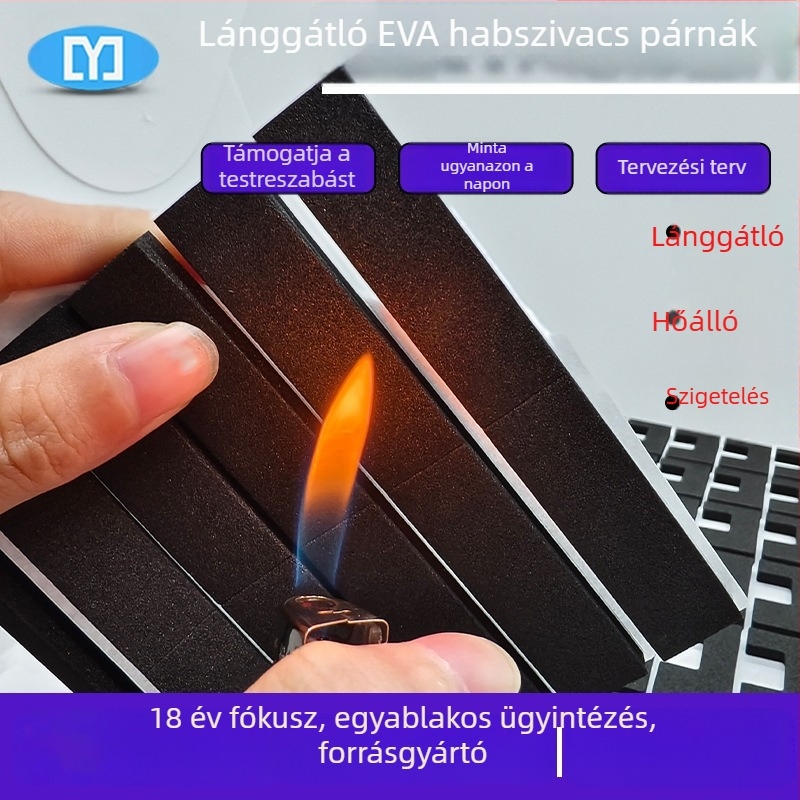 Lángálló EVA szigetelőlemez és EVA hab tömítés ragasztó hátlappal