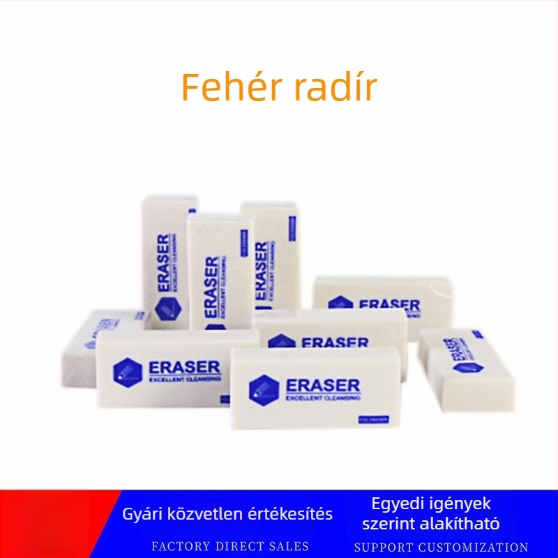 Fehér PVC radír rajz és vázlat számára, hosszított változat, 13 g