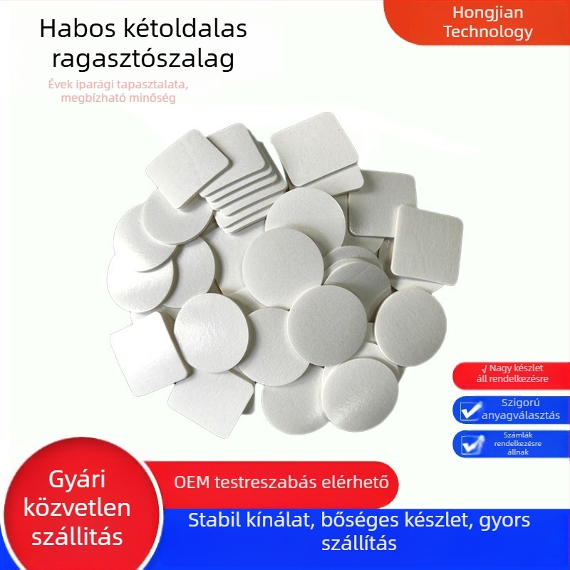 EVA hab duplaoldalas ragasztószalag, fekete és fehér, 1–10 mm vastagság