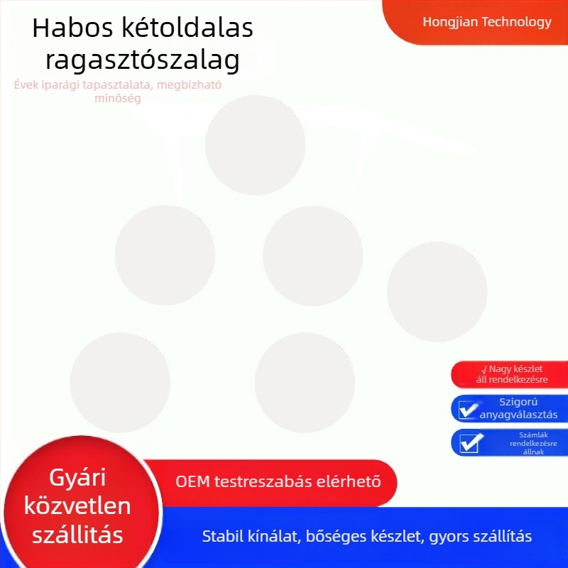 EVA hab duplaoldalas ragasztószalag, fekete és fehér, 1–10 mm vastagság