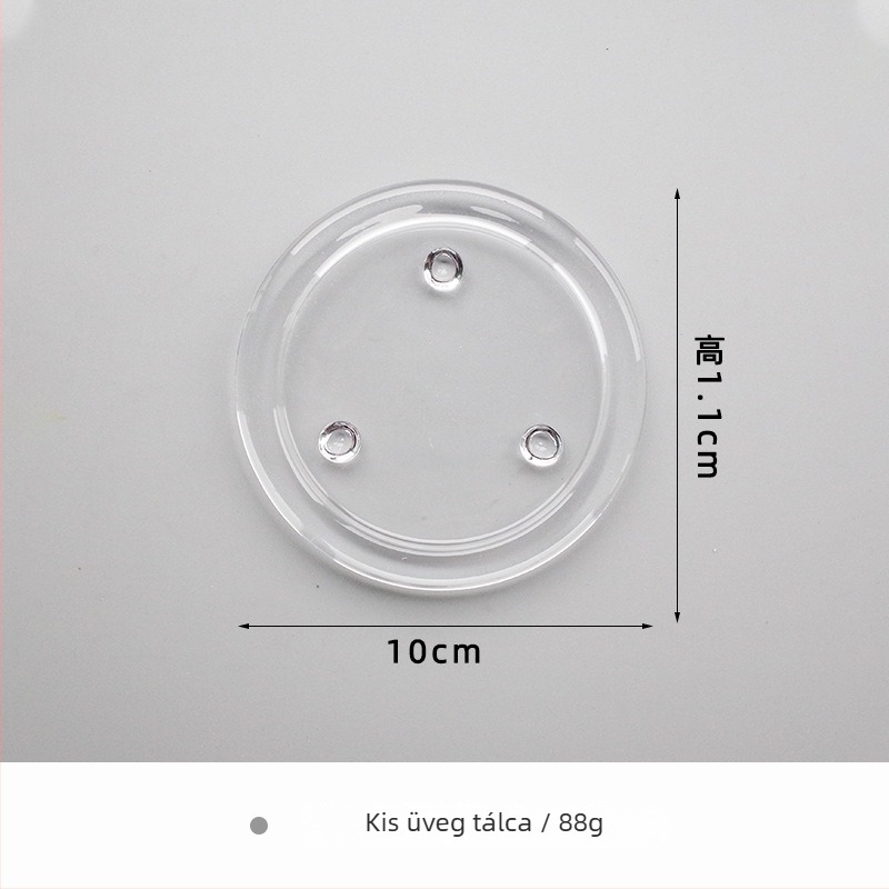 Illatos gyertya DIY üvegtálca áttetsző, kör alakú alap, kreatív kézműves viaszminták és díszítő díszek
