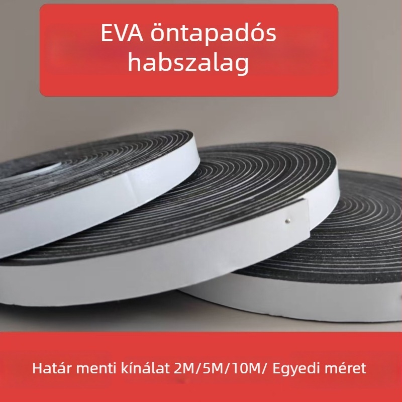 EVA egyoldalúan öntapadó ajtó- és ablak tömítőszalag habmaggal, hang- és porvédelmet nyújtva