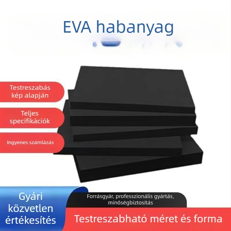 EVA hablemez anyag belső béléssel; EVA habcsíkok egyoldalú ragasztóval; ütésvédelmi megoldás