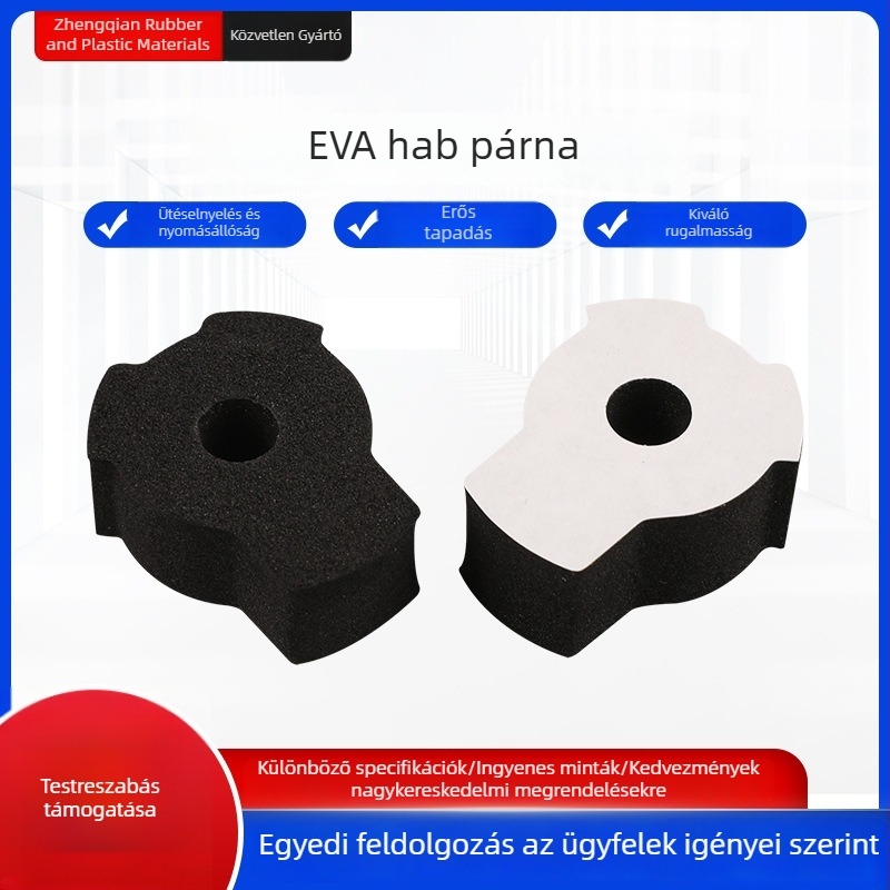 EVA haból készült párna hátoldali ragasztóval, ipari használatra, csúszásmentes, speciális alakú, vastagított EVA hab