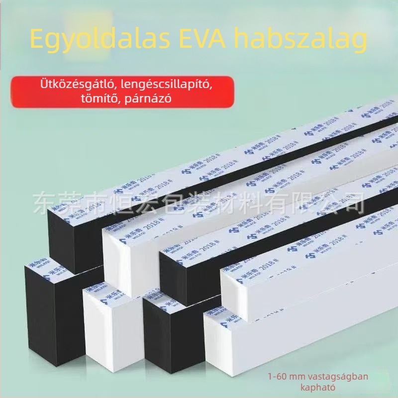 3M EVA habos szalag — egyoldalú és kétoldalú ragasztóval ellátott tömítőcsík EVA habból, 3 mm vastagság, nagy sűrűségű hangszigetelés