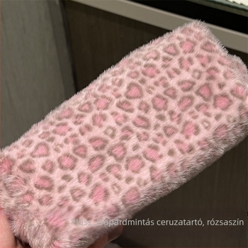 Plüss tolltartó leopard mintával – hordozható diákoknak, retro stílus, nagy kapacitás