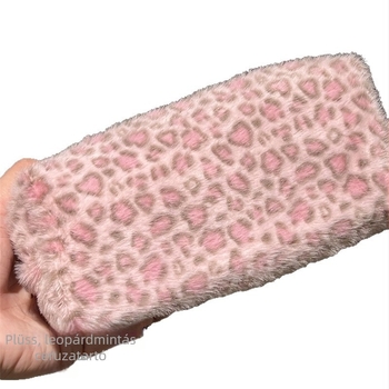 Plüss tolltartó leopard mintával – hordozható diákoknak, retro stílus, nagy kapacitás