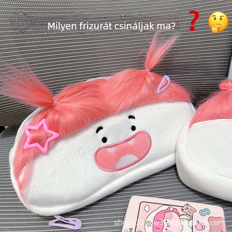 Plüss tolltartó, nagy kapacitású Ugly-Cute stílusú lányoknak, kreatív irodai kellék