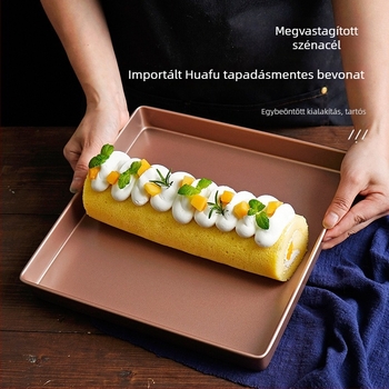 28 cm-es négyzetes torta tekercs forma, tapadásmentes, szénacél sütőforma, otthoni sütéshez