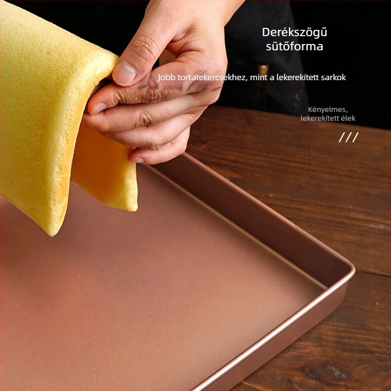 28 cm-es négyzetes torta tekercs forma, tapadásmentes, szénacél sütőforma, otthoni sütéshez