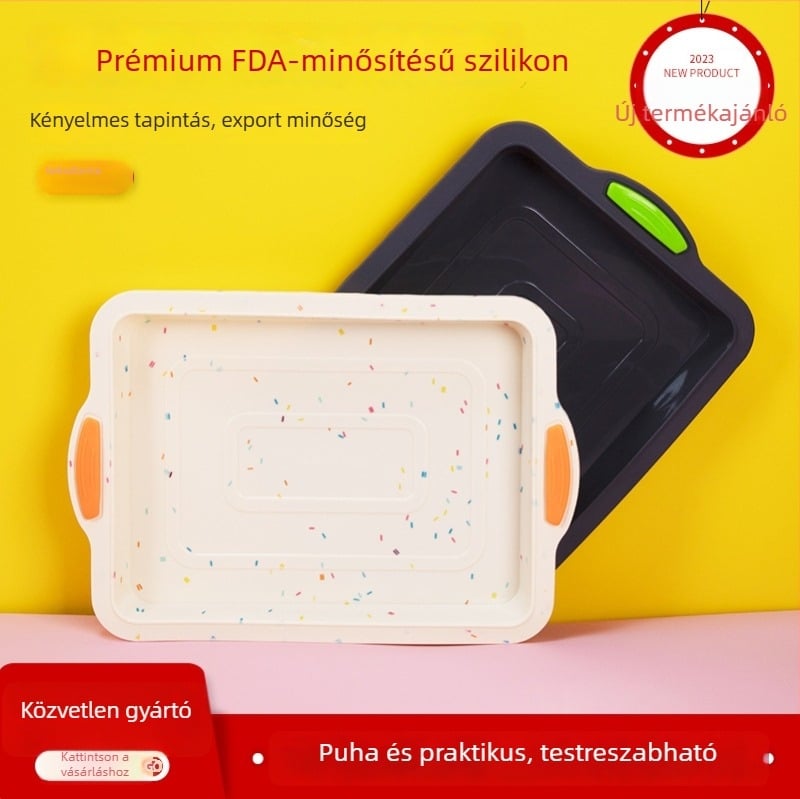 Szilikon négyszögletes süteményforma – tapadásmentes, otthoni sütéshez