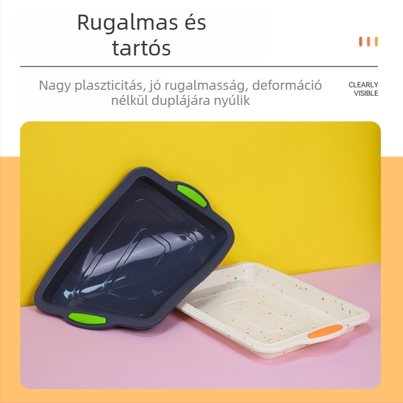 Szilikon négyszögletes süteményforma – tapadásmentes, otthoni sütéshez