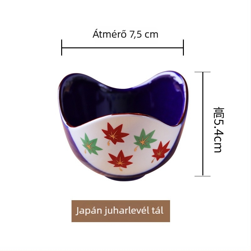 Japán stílusú porcelán mini tál négy rekeszben bambusz dobozban – desszerttál
