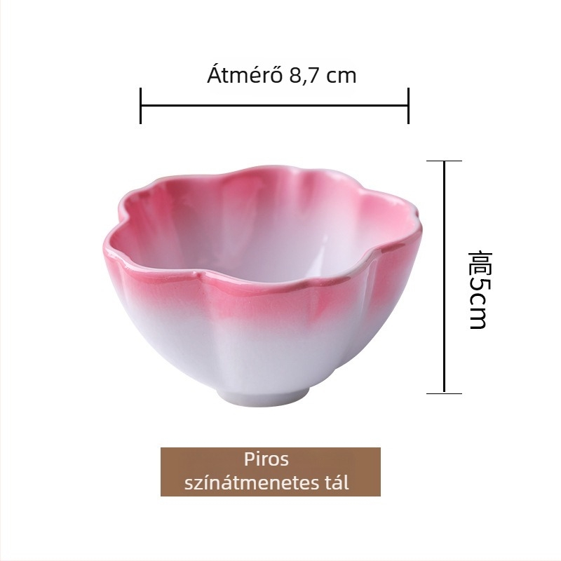 Japán stílusú porcelán mini tál négy rekeszben bambusz dobozban – desszerttál