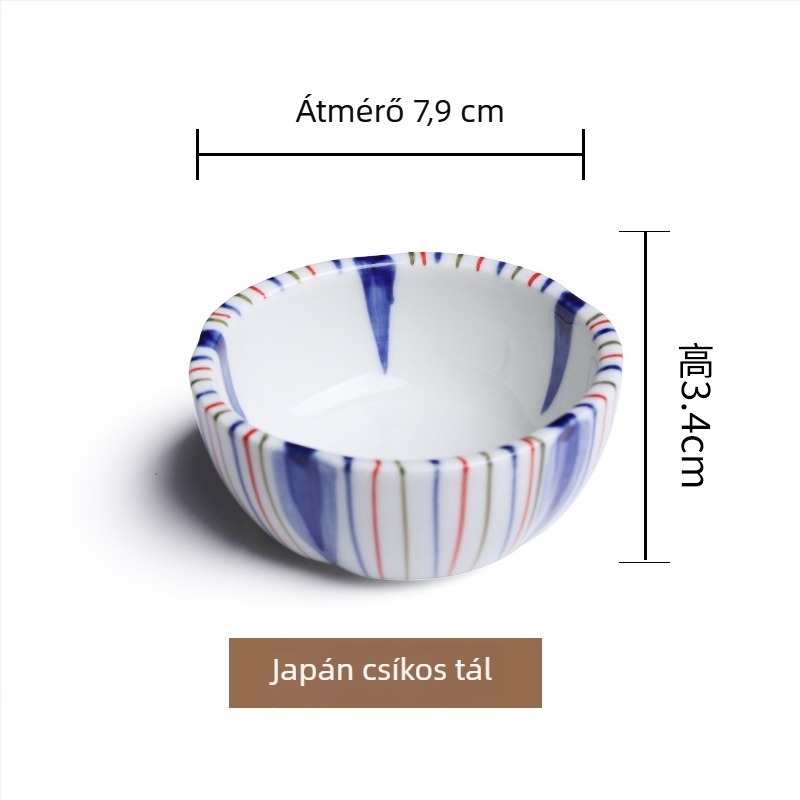 Japán stílusú porcelán mini tál négy rekeszben bambusz dobozban – desszerttál
