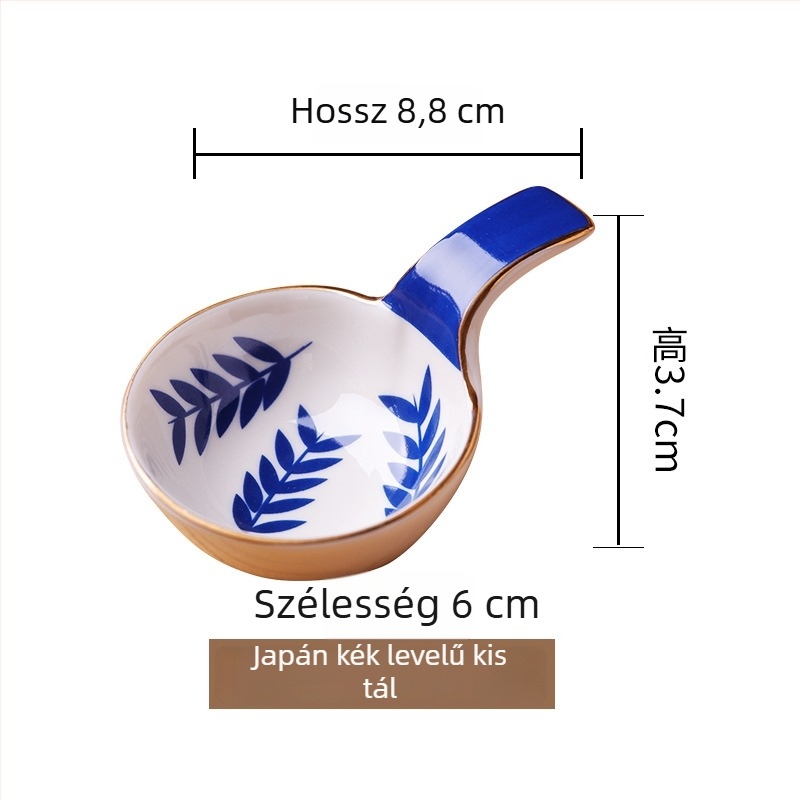 Japán stílusú porcelán mini tál négy rekeszben bambusz dobozban – desszerttál