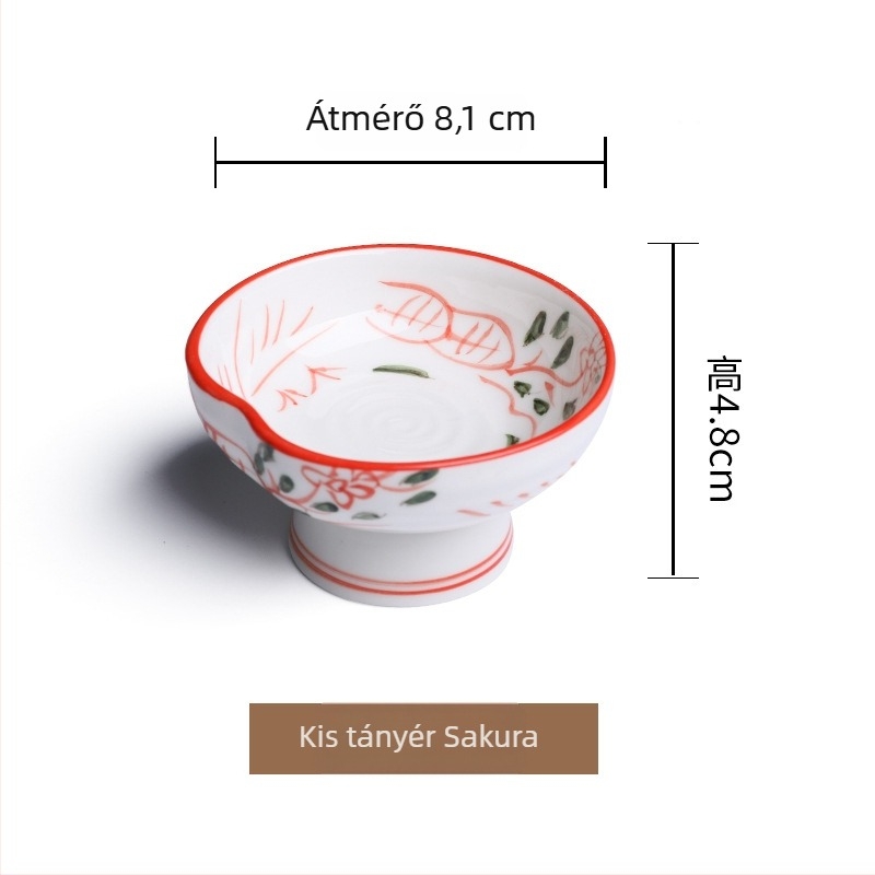 Japán stílusú porcelán mini tál négy rekeszben bambusz dobozban – desszerttál