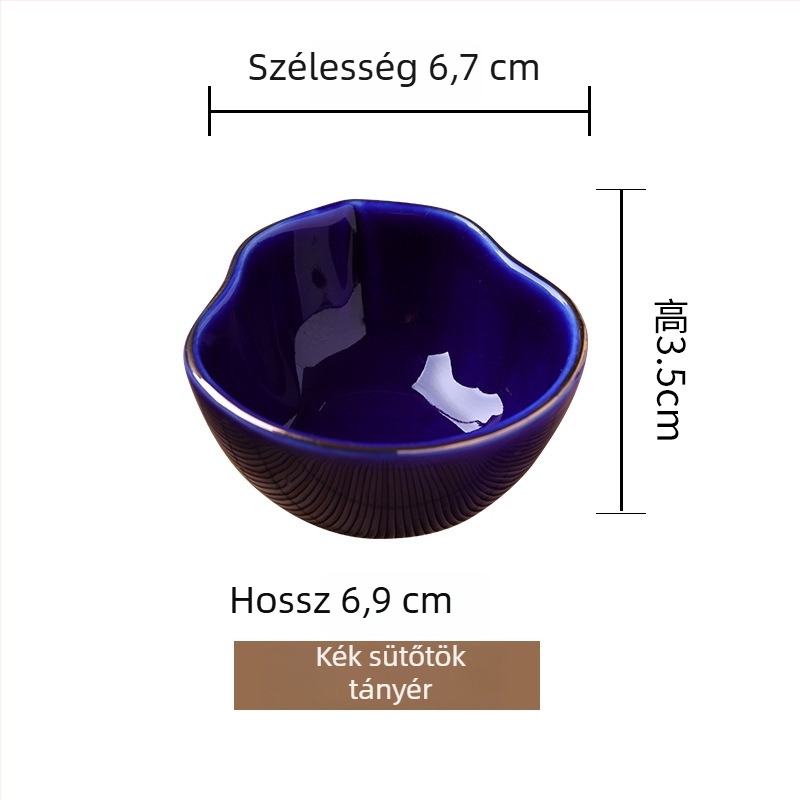 Japán stílusú porcelán mini tál négy rekeszben bambusz dobozban – desszerttál