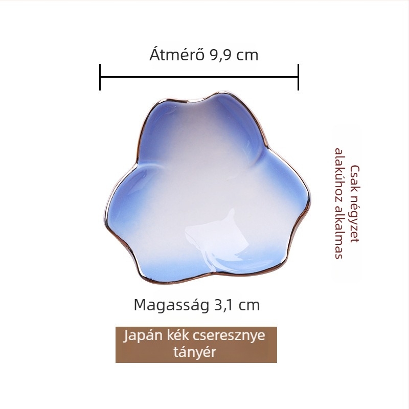 Japán stílusú porcelán mini tál négy rekeszben bambusz dobozban – desszerttál