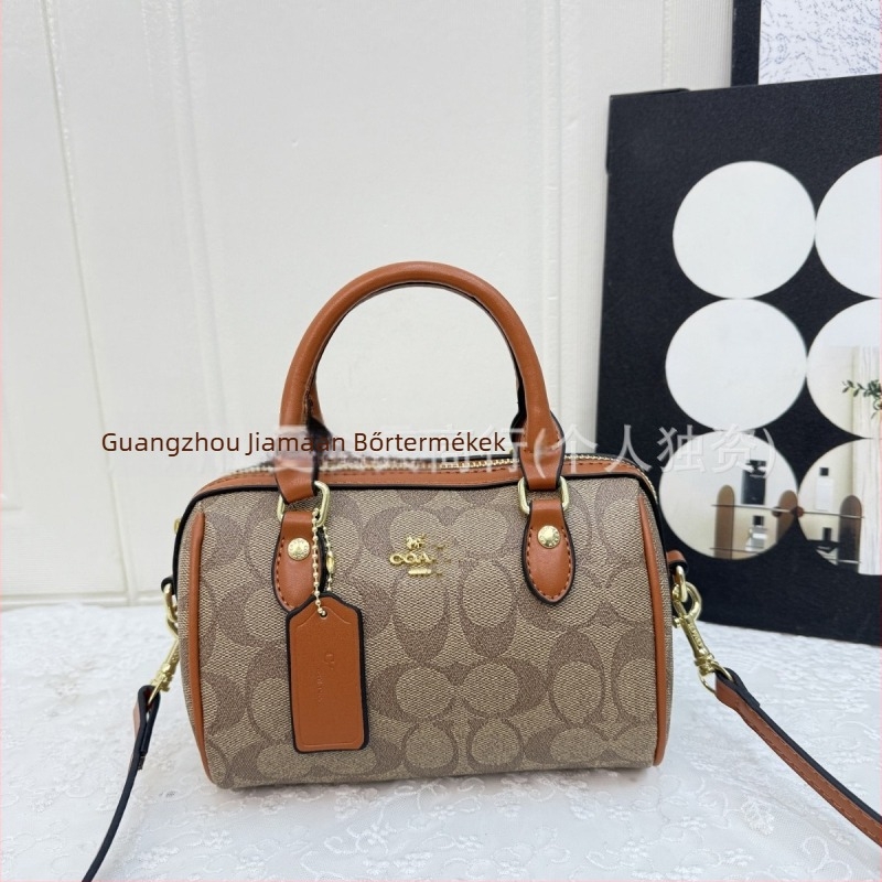 Új párnás táska monogramos mintával, mini crossbody női táska, Boston-stílusú nagy kapacitású kézitáska