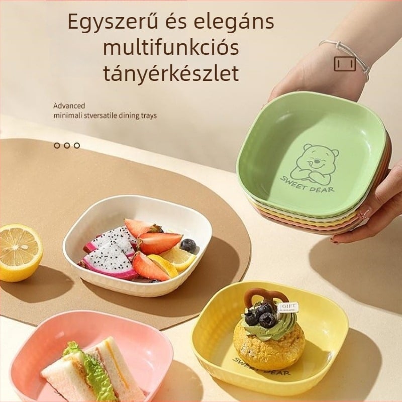 Hexagonális rozsdamentes acél tál alapzattal, élelmiszer-minőségű, kis nassolnivaló tál