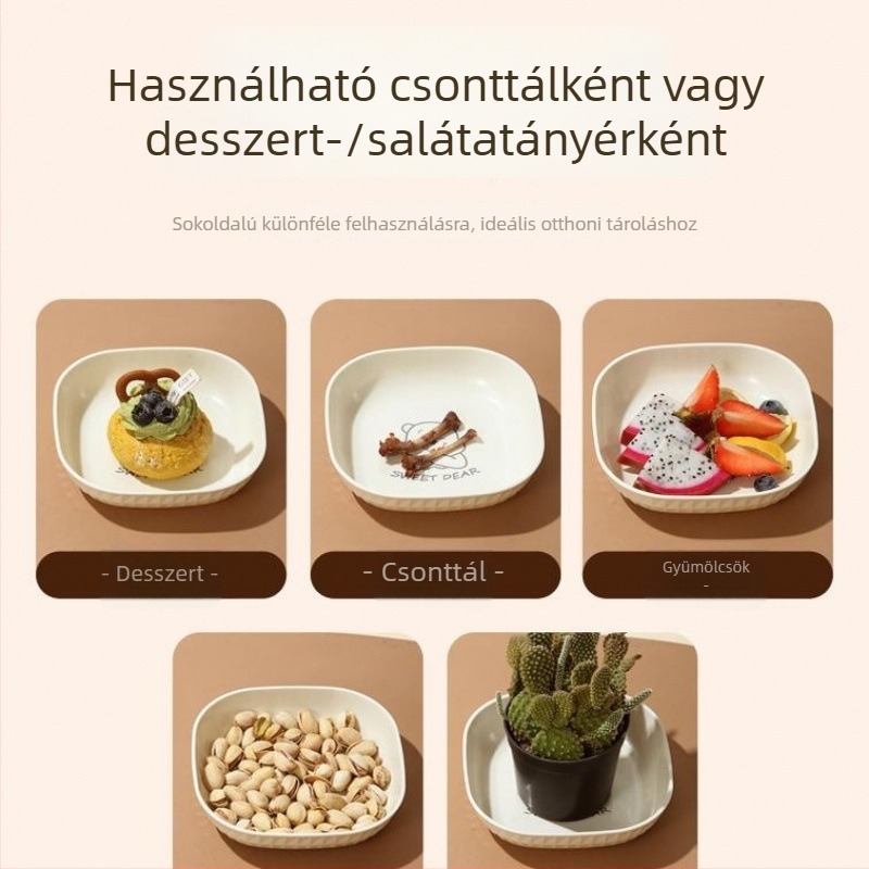 Hexagonális rozsdamentes acél tál alapzattal, élelmiszer-minőségű, kis nassolnivaló tál