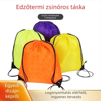 210T poliészter húzózsinóros hátizsák készlet – tartozék: cipőzsák és színes húzózsinóros tasakok