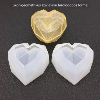 DIY kristályos gyanta geometri kuszív tároló doboz formája, szilikon sütőforma tükörfényes felülettel