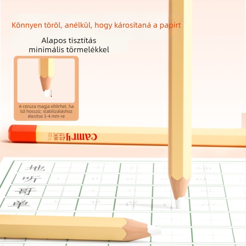 Hatszögletű gyanta radír, fényes felülettel, tiszta törlés nyom nélkül, általános iskolások számára