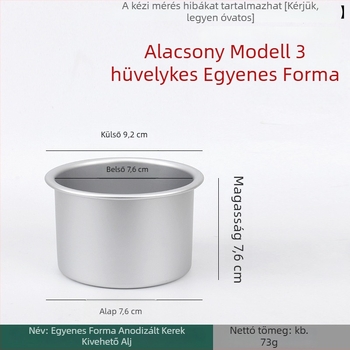 3 hüvelykes chiffon tortaforma, 7,6 cm magas, anódizált alj, egyenes oldalak, sík él, kör alakú sütőforma