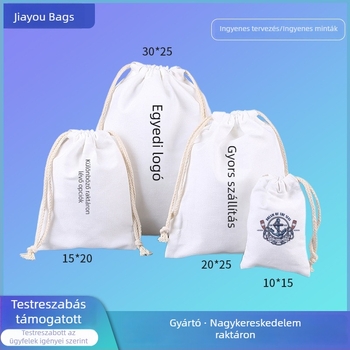 Személyre szabható vászon táska húzózsinórral utazáshoz és kis tárgyak tárolásához, logó nyomtatással