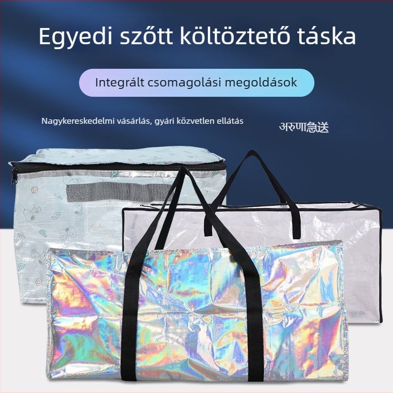 Szőtt költöző táskák, laminált vízálló vastag tárolótáskák, egyedi méretű nagy kapacitású utazótáskák