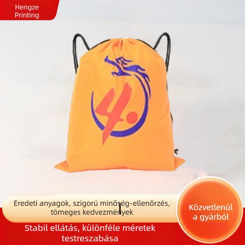 Személyre szabott poliészter húzózsinóros zsebbel ellátott táska maratoni eseményekre és szabadtéri sportokra, kosárlabda felszerelés táska