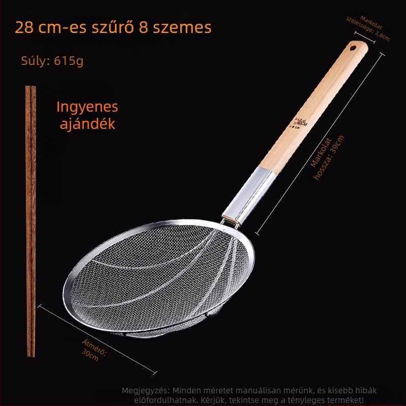 Nagy méretű rozsdamentes acél mélyfőzéshez való szita kereskedelmi konyhák számára