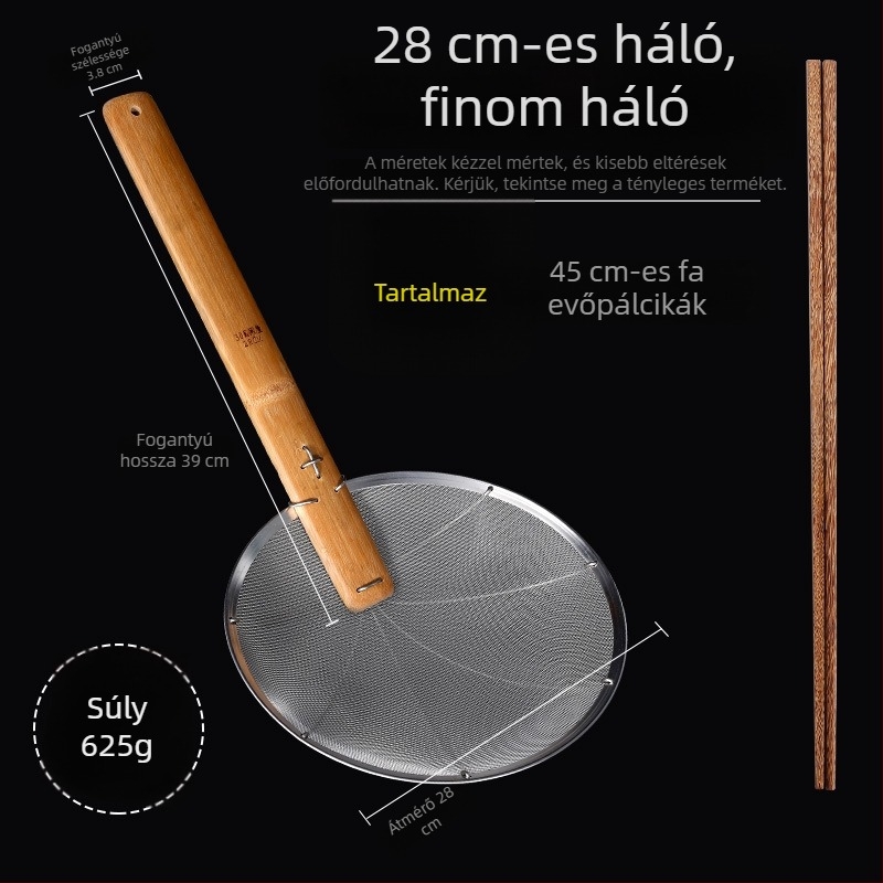 Nagy méretű rozsdamentes acél mélyfőzéshez való szita kereskedelmi konyhák számára