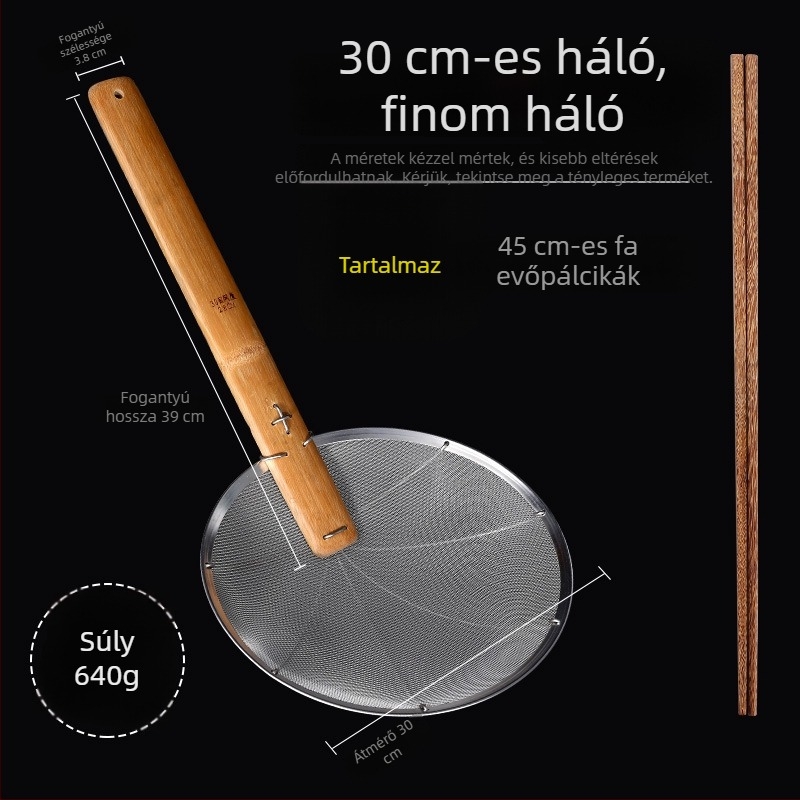 Nagy méretű rozsdamentes acél mélyfőzéshez való szita kereskedelmi konyhák számára